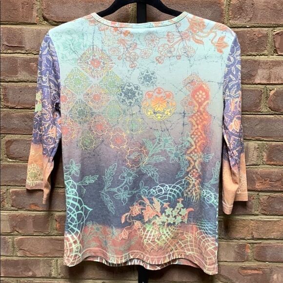 Christopher & Banks 3/4Sleeve Crew Neck Floral Top - Picture 4 of 6
